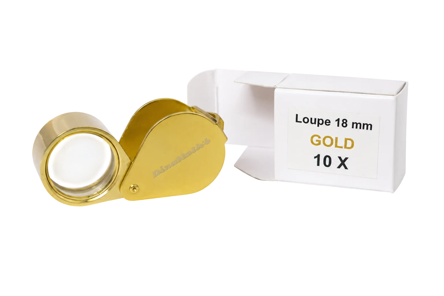 Dinanath's 10X magnification, 18 mm lens loupe with a gold-colored finish - Tools | Dinanath & Sons Chandni Chowk