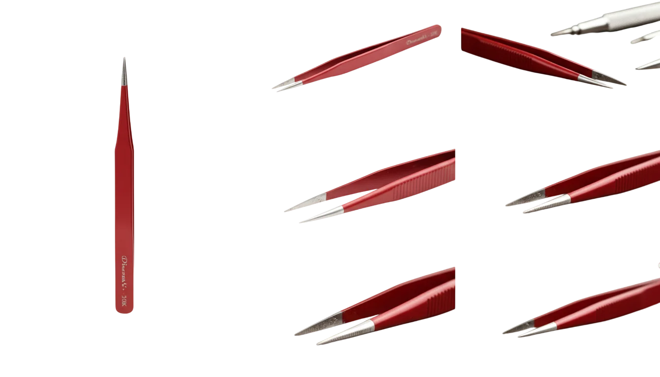Dinanath's 10K Powder Coated Red Tweezer thumbnail 2