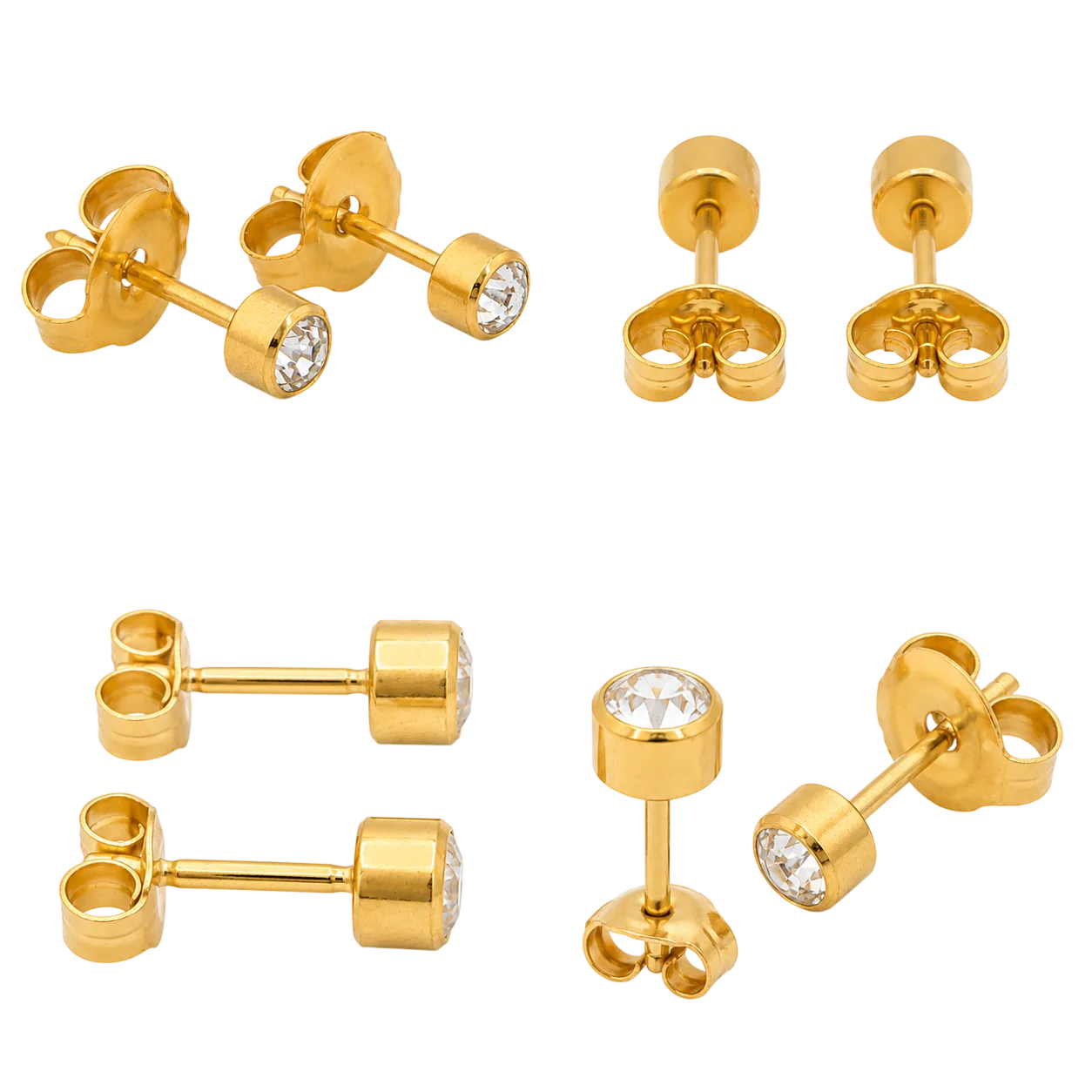 Ear piercing stud with stone